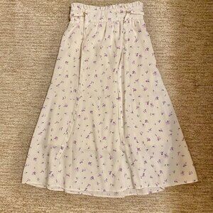 Majestic Legon floral skirt - White/Lavender/Baby Blue